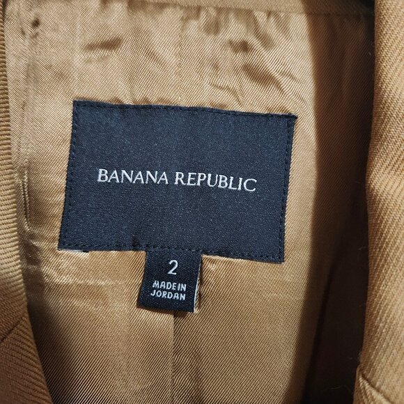 Tan Banana Republic Blazer Jacket with Gold Buttons - Picture 2 of 11